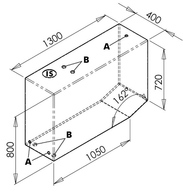 Serbatoio Per Acqua 390 L Sinistro